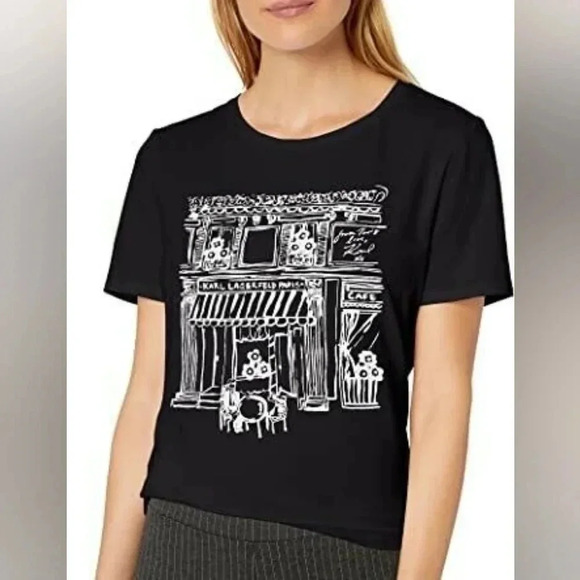 Karl Lagerfeld Paris Cafe T-Shirt - Picture 1 of 12